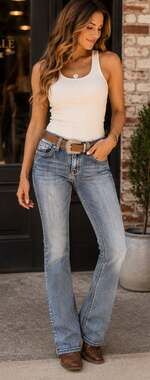 Grace in LA Jeans 28 Easy Fit Embellished Rhinestone Western Light Wash